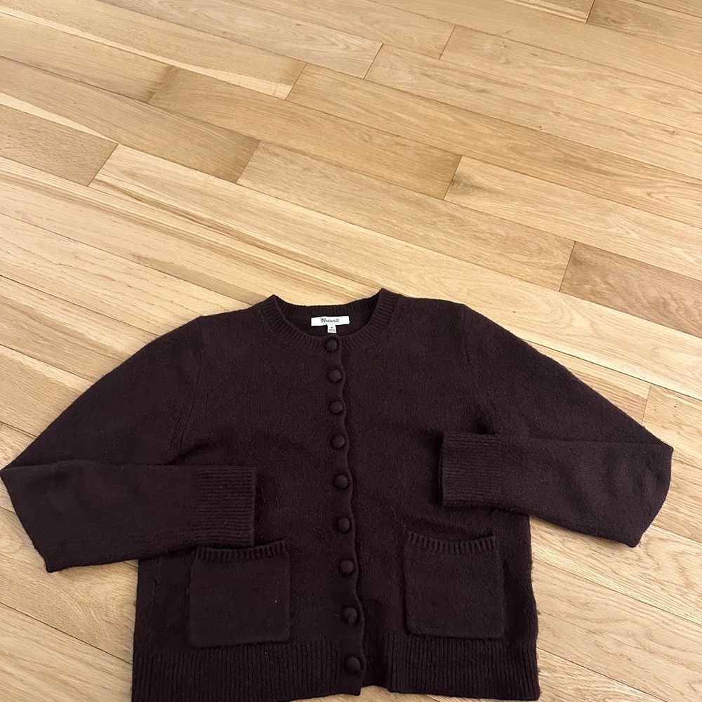 Madewell Dark Brown Cotton & Wool Cardigan